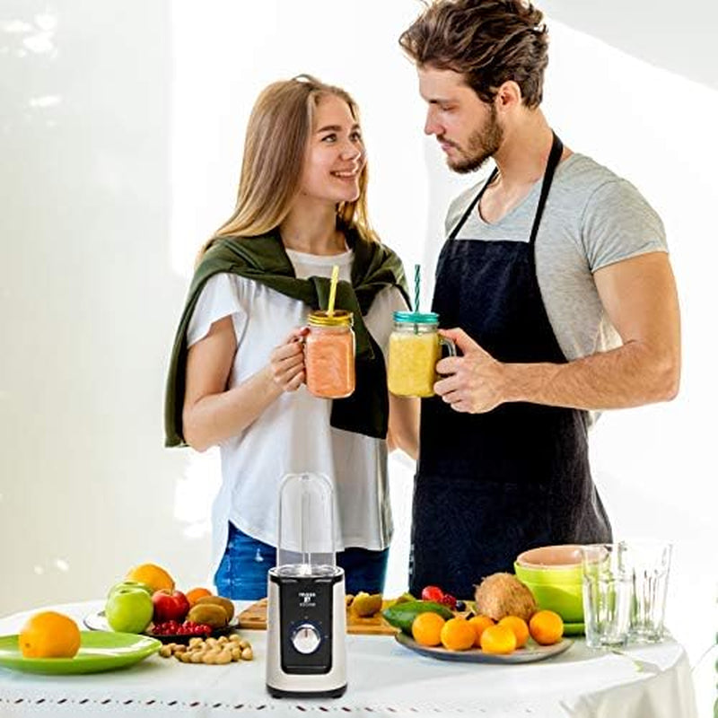 Minismoothie Blender, Compact Personal Blender with Additional Cups Bullet Shape for Frozen Drinks, To-Go Portable Cups with Lids, Juice & Smoothie Maker